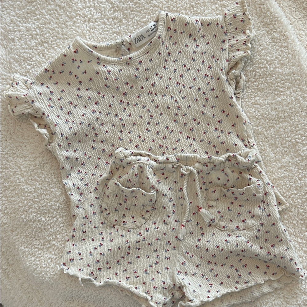 Zara Cream Floral Knit Set